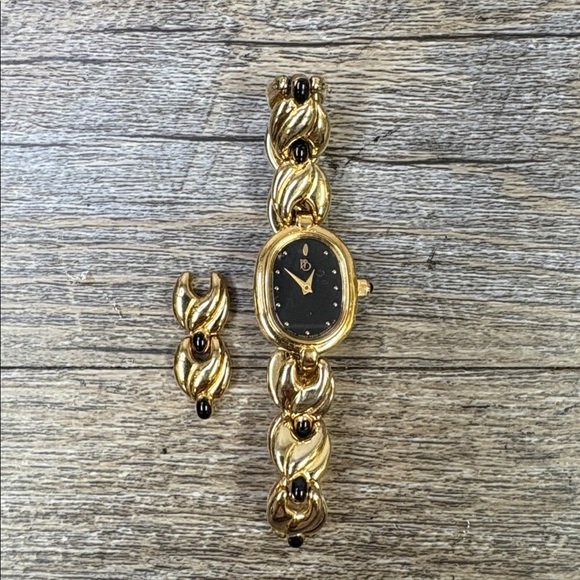 Paul Breguette PB Women’s Gold-Tone Bracelet Watch – Black Dial